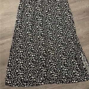 Christopher & Banks Black and White Floral Maxi Skirt